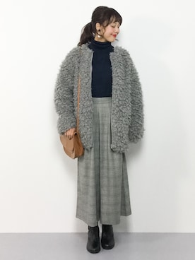 「SPINNS（スピンズ）のアイテム（ジャケット/アウター）」を使った、内山陽菜さん（レディース・149cm）の冬コーディネート