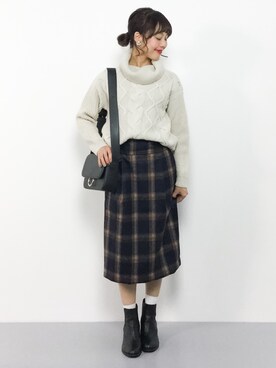 内山陽菜さん（レディース・149cm）の冬コーディネート