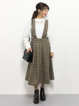 「ハイネックトップス」｜内山陽菜さん（レディース・149cm）の冬コーディネート