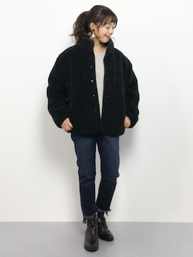 内山陽菜さん（レディース・149cm）の冬コーディネート