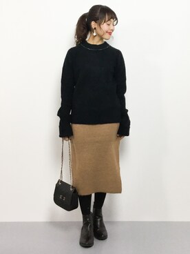 内山陽菜さん（レディース・149cm）の冬コーディネート