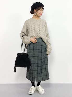 内山陽菜さん（レディース・149cm）の冬コーディネート