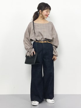 内山陽菜さん（レディース・149cm）の冬コーディネート