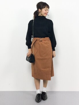 「&. NOSTALGIA（アンドドットノスタルジア）のアイテム」を使った、内山陽菜さん（レディース・149cm）の冬コーディネート