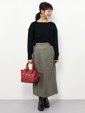内山陽菜さん(レディース・149cm)の冬コーディネート