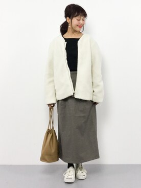 内山陽菜さん(レディース・149cm)の冬コーディネート