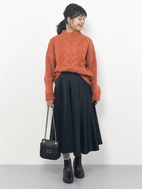 内山陽菜さん（レディース・149cm）の冬コーディネート