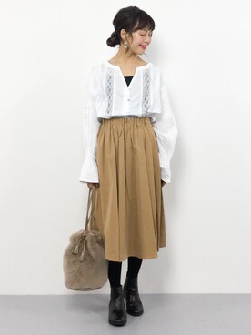 内山陽菜さん（レディース・149cm）の冬コーディネート