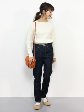 「ガールフレンドデニム」｜内山陽菜さん（レディース・149cm）の冬コーディネート