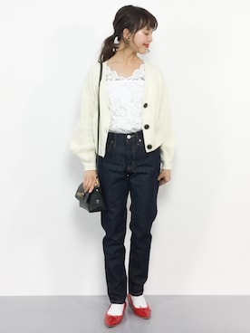 「ガールフレンドデニム」｜内山陽菜さん（レディース・149cm）の冬コーディネート