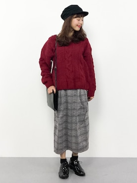 内山陽菜さん（レディース・149cm）の冬コーディネート