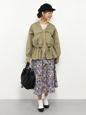 「春コート」｜内山陽菜さん（レディース・149cm）の冬コーディネート