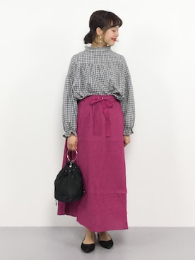 「ハイネックトップス」｜内山陽菜さん（レディース・149cm）の春コーディネート