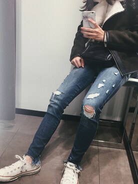 「H&M（エイチ・アンド・エム）のアイテム（その他アウター）」を使った、モモナさん（レディース・156cm）の春コーディネート