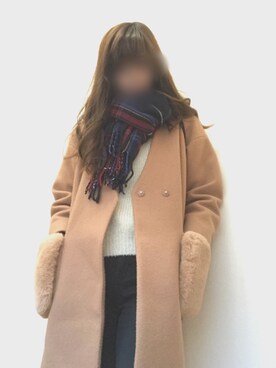 「FREE'S MART（フリーズマート）のアイテム（チェスターコート）」を使った、A.koさん（レディース・166cm）の冬コーディネート