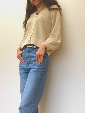 「ハイウエストストレートジーンズ」｜A.koさん（レディース・166cm）の冬コーディネート