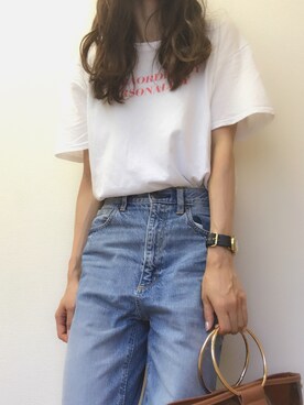 「ハイウエストストレートジーンズ」｜A.koさん（レディース・166cm）の夏コーディネート