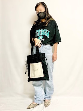 「Levi's（リーバイス）のDAD JEANS  CHARLIE BOY（デニムパンツ）」を使った、🌷𝒚𝒖𝒖𝒓𝒊.🌷さん（レディース・150cm）の夏コーディネート