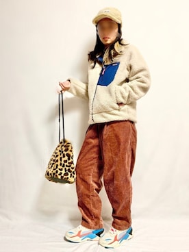 「レトロX」｜「アイテム（キャップ）」を使った、🌷𝒚𝒖𝒖𝒓𝒊.🌷さん（レディース・150cm）の秋コーディネート