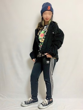 「シュプリーム」｜「アイテム（ブルゾン）」を使った、🌷𝒚𝒖𝒖𝒓𝒊.🌷さん（レディース・150cm）の秋コーディネート
