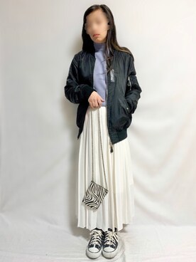 「SLY（スライ）のアイテム（MA-1）」を使った、🌷𝒚𝒖𝒖𝒓𝒊.🌷さん（レディース・150cm）の冬コーディネート