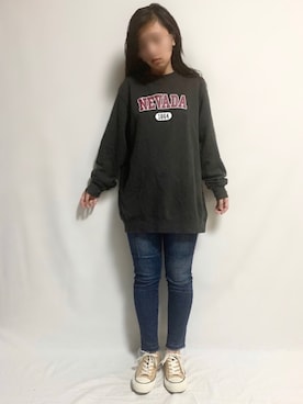 「devirock（デビロック）のアイテム（スウェット）」を使った、🌷𝒚𝒖𝒖𝒓𝒊.🌷さん（レディース・150cm）の冬コーディネート