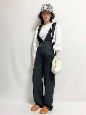 「ドルマン」｜「アイテム（オールインワン・サロペット）」を使った、🌷𝒚𝒖𝒖𝒓𝒊.🌷さん（レディース・150cm）の春コーディネート