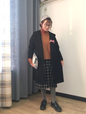 「chambre de charme（シャンブルドゥシャーム）のアイテム（その他アウター）」を使った、么么酱～さん（レディース・158cm）の冬コーディネート
