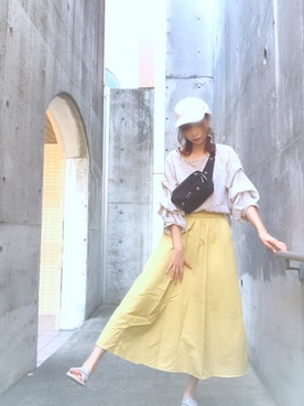 「RAY CASSIN（レイカズン）のアイテム（キャップ）」を使った、ゆんさん（レディース・167cm）の夏コーディネート