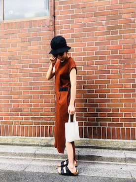 「I.D.E.A international（イデアインターナショナル）のアイテム（帽子）」を使った、huco_56さん（レディース・157cm）の夏コーディネート