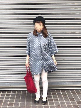 「CIAOPANIC TYPY」｜「アイテム（ハンチング/ベレー帽）」を使った、huco_56さん（レディース・157cm）の夏コーディネート