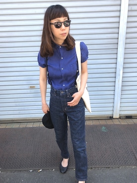 「I.D.E.A international（イデアインターナショナル）のアイテム（帽子）」を使った、huco_56さん（レディース・157cm）の夏コーディネート