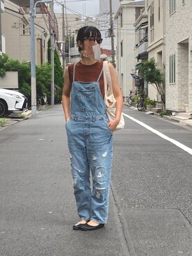 「Steven Alan」｜「アイテム（オールインワン・サロペット）」を使った、huco_56さん（レディース・157cm）の秋コーディネート