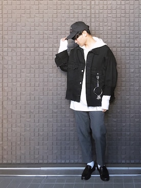 「HARE（ハレ）のアイテム（デニムジャケット）」を使った、心さん（メンズ・165cm）の春コーディネート