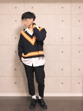 「LAD MUSICIAN（ラッドミュージシャン）のアイテム（トップス）」を使った、心さん（メンズ・164cm）の春コーディネート