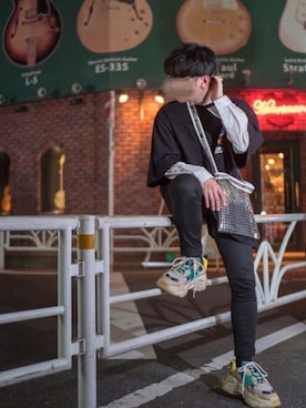 「Gosha Rubchinskiy（ゴーシャラブチンスキー）のアイテム（トップス）」を使った、心さん（メンズ・164cm）の夏コーディネート