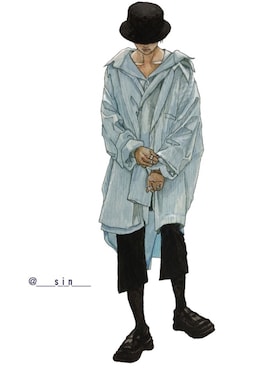 「ALLEGE（アレッジ）のアイテム」を使った、心さん（メンズ・165cm）の夏コーディネート