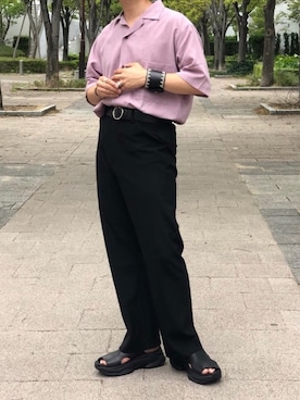「LAD MUSICIAN（ラッドミュージシャン）のアイテム（サンダル）」を使った、心さん（メンズ・165cm）の夏コーディネート