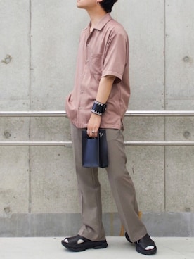 「STUDIOUS（ステュディオス）のアイテム（パンツ）」を使った、心さん（メンズ・165cm）の夏コーディネート