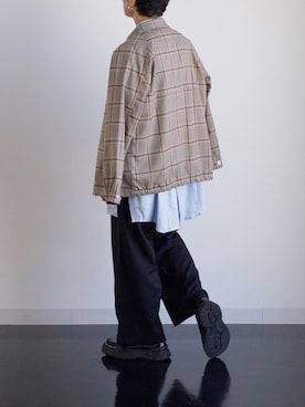 「EMMA CLOTHES（エマクローズ）のアイテム（ブルゾン）」を使った、心さん（メンズ・164cm）の秋コーディネート