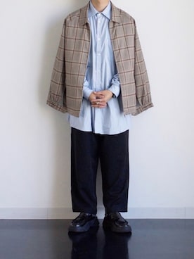 「EMMA CLOTHES（エマクローズ）のアイテム（ブルゾン）」を使った、心さん（メンズ・164cm）の秋コーディネート