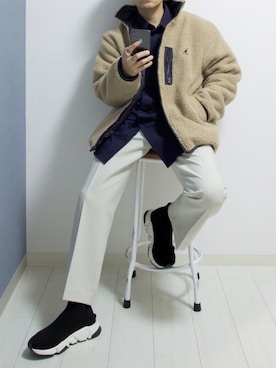 「KANGOL（カンゴール）のアイテム（ジャケット/アウター）」を使った、心さん（メンズ・164cm）の秋コーディネート