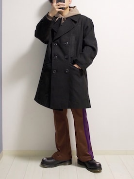 「アイテム（チェスターコート）」を使った、心さん（メンズ・164cm）の冬コーディネート