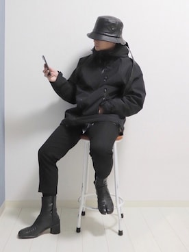 「PEACEMINUSONE（ピースマイナスワン）のアイテム」を使った、心さん（メンズ・164cm）の冬コーディネート