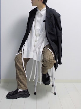 「SYU.HOMME/FEMM（シュウ）のアイテム」を使った、心さん（メンズ・164cm）の冬コーディネート