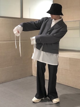 「doublet（ダブレット）のアイテム（テーラードジャケット）」を使った、心さん（メンズ・164cm）の冬コーディネート