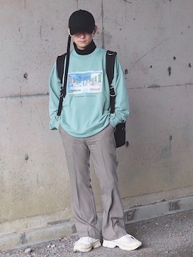 「STUDIOUS（ステュディオス）のアイテム（パンツ）」を使った、心さん（メンズ・164cm）の冬コーディネート