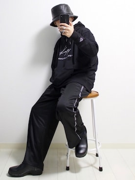 「PEACEMINUSONE（ピースマイナスワン）のアイテム」を使った、心さん（メンズ・164cm）の冬コーディネート