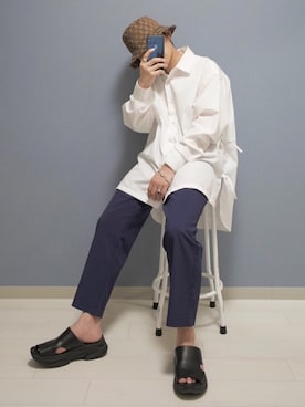 「LAD MUSICIAN（ラッドミュージシャン）のアイテム（サンダル）」を使った、心さん（メンズ・164cm）の春コーディネート