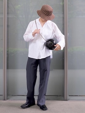 「RYO TAKASHIMA（リョウタカシマ）のアイテム（スラックス）」を使った、心さん（メンズ・164cm）の夏コーディネート